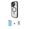 MARSİLYAN™- iPhone 11 Kılıf Kıvılcım Modern Koleksiyonu - Siyah Joko Magic 5D Cam + Neon Fosforlu Kamera Lens - TU