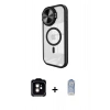 MARSİLYAN™- iPhone 11 Kılıf Kıvılcım Modern Koleksiyonu - Siyah Joko Magic 5D Cam + PVD Metal Kamera Lens - TU