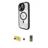 MARSİLYAN™- iPhone 11 Kılıf Kıvılcım Modern Koleksiyonu - Siyah Joko Magic 5D Hayalet Cam + Rainbow Kamera Lens Koruma Cam - KI