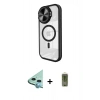 MARSİLYAN™- iPhone 11 Kılıf Kıvılcım Modern Koleksiyonu - Siyah Joko Magic 5D Hayalet Cam + Raze Metal Kamera Lens - MI