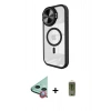 MARSİLYAN™- iPhone 11 Kılıf Kıvılcım Modern Koleksiyonu - Siyah Joko Magic 5D Hayalet Cam + Raze Metal Kamera Lens - KI