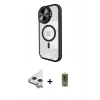 MARSİLYAN™- iPhone 11 Kılıf Kıvılcım Modern Koleksiyonu - Siyah Joko Magic 5D Hayalet Cam + Raze Metal Kamera Lens - GS