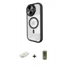 MARSİLYAN™- iPhone 11 Kılıf Kıvılcım Modern Koleksiyonu - Siyah Joko Magic 5D Hayalet Cam + Renkli Kamera Lens Koruma Cam - SI