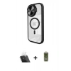 MARSİLYAN™- iPhone 11 Kılıf Kıvılcım Modern Koleksiyonu - Siyah Joko Magic 5D Hayalet Cam + Kamera Lens Koruma Cam - SF