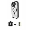 MARSİLYAN™- iPhone 11 Kılıf Kıvılcım Modern Koleksiyonu - Siyah Joko Magic 5D Hayalet Cam + PVD Metal Kamera Lens - SH