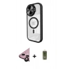 MARSİLYAN™- iPhone 11 Kılıf Kıvılcım Modern Koleksiyonu - Siyah Joko Magic 5D Hayalet Cam + Siyah Raze Metal Kamera Lens