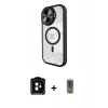 MARSİLYAN™- iPhone 11 Kılıf Kıvılcım Modern Koleksiyonu - Siyah Joko Magic 5D Hayalet Cam + PVD Metal Kamera Lens - TU