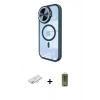 MARSİLYAN™- iPhone 11 Kılıf Kıvılcım Modern Koleksiyonu - Siyah Joko Magic 5D Hayalet Cam + Yeşil Renkli Kamera Lens Koruma Cam