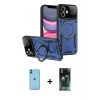 MARSİLYAN™- iPhone 11 Kılıf Kıvılcım Modern Serisi - Şeffaf 360 Full Body Arka Koruyucu + Neon Fosforlu Kamera Lens - MI