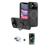 MARSİLYAN™- iPhone 11 Kılıf Kıvılcım Modern Serisi - Şeffaf 360 Full Body Arka Koruyucu + Pers Alüminyum Kamera Lens - LT