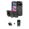 MARSİLYAN™- iPhone 11 Kılıf Kıvılcım Modern Serisi - Şeffaf 360 Full Body Arka Koruyucu + Kamera Lens Koruma Cam - SF