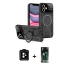 MARSİLYAN™- iPhone 11 Kılıf Kıvılcım Modern Serisi - Şeffaf 360 Full Body Arka Koruyucu + PVD Metal Kamera Lens - TU