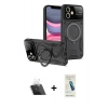 MARSİLYAN™- iPhone 11 Kılıf Kıvılcım Modern Serisi - Şeffaf Pasifik Cam Ekran Koruyucu + Kamera Lens Koruma Cam - SF