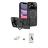 MARSİLYAN™- iPhone 11 Kılıf Kıvılcım Modern Serisi - Şeffaf Pasifik Cam Ekran Koruyucu + Renkli Kamera Lens Koruma Cam - SI