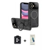 MARSİLYAN™- iPhone 11 Kılıf Kıvılcım Modern Serisi - Şeffaf Pasifik Cam Ekran Koruyucu + PVD Metal Kamera Lens - SH