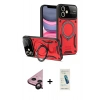 MARSİLYAN™- iPhone 11 Kılıf Kıvılcım Modern Serisi - Şeffaf Pasifik Cam Ekran Koruyucu + Raze Metal Kamera Lens - SH