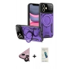 MARSİLYAN™- iPhone 11 Kılıf Kıvılcım Modern Serisi - Şeffaf Pasifik Cam Ekran Koruyucu + Raze Metal Kamera Lens - SH
