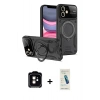 MARSİLYAN™- iPhone 11 Kılıf Kıvılcım Modern Serisi - Şeffaf Pasifik Cam Ekran Koruyucu + PVD Metal Kamera Lens - TU