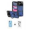 MARSİLYAN™- iPhone 11 Kılıf Kıvılcım Modern Serisi - Şeffaf Uv Polymer Nano Ekran Koruyucu + Neon Fosforlu Kamera Lens - TU