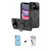 MARSİLYAN™- iPhone 11 Kılıf Kıvılcım Modern Serisi - Şeffaf Uv Polymer Nano Ekran Koruyucu + Neon Fosforlu Kamera Lens - MI