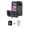 MARSİLYAN™- iPhone 11 Kılıf Kıvılcım Modern Serisi - Şeffaf Uv Polymer Nano Ekran Koruyucu + PVD Metal Kamera Lens - TU