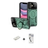 MARSİLYAN™- iPhone 11 Kılıf Kıvılcım Modern Serisi - Şeffaf Uv Polymer Nano Ekran Koruyucu + Renkli Kamera Lens Koruma Cam - TU