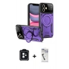 MARSİLYAN™- iPhone 11 Kılıf Kıvılcım Modern Serisi - Şeffaf Uv Polymer Nano Ekran Koruyucu + Siyah PVD Metal Kamera Lens