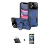 MARSİLYAN™- iPhone 11 Kılıf Kıvılcım Modern Serisi - Siyah 34D Hayalet Izgaralı Cam + Kamera Lens Koruma Cam - SF