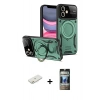 MARSİLYAN™- iPhone 11 Kılıf Kıvılcım Modern Serisi - Siyah 34D Hayalet Izgaralı Cam + Renkli Kamera Lens Koruma Cam - TU