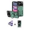MARSİLYAN™- iPhone 11 Kılıf Kıvılcım Modern Serisi - Siyah 360 Mat Full Body Arka Koruyucu + Raze Metal Kamera Lens - MR