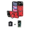 MARSİLYAN™- iPhone 11 Kılıf Kıvılcım Modern Serisi - Siyah 360 Mat Full Body Arka Koruyucu + PVD Metal Kamera Lens - SH