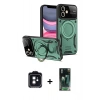 MARSİLYAN™- iPhone 11 Kılıf Kıvılcım Modern Serisi - Siyah 360 Mat Full Body Arka Koruyucu + PVD Metal Kamera Lens - SH