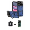 MARSİLYAN™- iPhone 11 Kılıf Kıvılcım Modern Serisi - Siyah 360 Mat Full Body Arka Koruyucu + PVD Metal Kamera Lens - SH