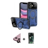 MARSİLYAN™- iPhone 11 Kılıf Kıvılcım Modern Serisi - Siyah 360 Mat Full Body Arka Koruyucu + Raze Metal Kamera Lens - SH