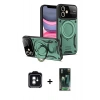 MARSİLYAN™- iPhone 11 Kılıf Kıvılcım Modern Serisi - Siyah 360 Mat Full Body Arka Koruyucu + PVD Metal Kamera Lens - YL