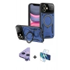 MARSİLYAN™- iPhone 11 Kılıf Kıvılcım Modern Serisi - Siyah 3D Antistatik Cam Ekran Koruyucu + Raze Metal Kamera Lens - MR