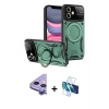 MARSİLYAN™- iPhone 11 Kılıf Kıvılcım Modern Serisi - Siyah 3D Antistatik Cam Ekran Koruyucu + Raze Metal Kamera Lens - MR