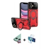 MARSİLYAN™- iPhone 11 Kılıf Kıvılcım Modern Serisi - Siyah 3D Antistatik Cam Ekran Koruyucu + Raze Metal Kamera Lens - KI