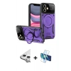 MARSİLYAN™- iPhone 11 Kılıf Kıvılcım Modern Serisi - Siyah 3D Antistatik Cam Ekran Koruyucu + Raze Metal Kamera Lens - GS