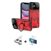 MARSİLYAN™- iPhone 11 Kılıf Kıvılcım Modern Serisi - Siyah 3D Antistatik Cam Ekran Koruyucu + Raze Metal Kamera Lens - GS