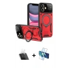 MARSİLYAN™- iPhone 11 Kılıf Kıvılcım Modern Serisi - Siyah 3D Antistatik Cam Ekran Koruyucu + Şeffaf Kamera Lens Koruma Cam