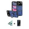 MARSİLYAN™- iPhone 11 Kılıf Kıvılcım Modern Serisi - Siyah 3D Antistatik Hayalet Cam Ekran Koruyucu + Raze Metal Kamera Lens - MI