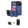MARSİLYAN™- iPhone 11 Kılıf Kıvılcım Modern Serisi - Siyah 3D Antistatik Hayalet Cam Ekran Koruyucu + Kamera Lens Koruma Cam - SF