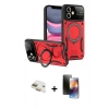 MARSİLYAN™- iPhone 11 Kılıf Kıvılcım Modern Serisi - Siyah 3D Antistatik Mat Seramik Nano Ekran Koruyucu + Gold Pers Alüminyum Kamera Lens