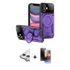 MARSİLYAN™- iPhone 11 Kılıf Kıvılcım Modern Serisi - Siyah 3D Antistatik Mat Seramik Nano Ekran Koruyucu + Raze Metal Kamera Lens - GS