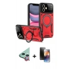 MARSİLYAN™- iPhone 11 Kılıf Kıvılcım Modern Serisi - Siyah 3D Antistatik Mat Seramik Nano Ekran Koruyucu + Raze Metal Kamera Lens - KI