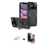 MARSİLYAN™- iPhone 11 Kılıf Kıvılcım Modern Serisi - Siyah 3D Antistatik Mat Seramik Nano Ekran Koruyucu + Renkli Kamera Lens Koruma Cam - SI