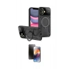 MARSİLYAN™- iPhone 11 Kılıf Kıvılcım Modern Serisi - Siyah 3D Antistatik Mat Seramik Nano Ekran Koruyucu