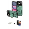 MARSİLYAN™- iPhone 11 Kılıf Kıvılcım Modern Serisi - Siyah 3D Antistatik Mat Seramik Nano Ekran Koruyucu + Renkli Kamera Lens Koruma Cam - SI