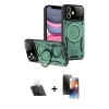 MARSİLYAN™- iPhone 11 Kılıf Kıvılcım Modern Serisi - Siyah 3D Antistatik Mat Seramik Nano Ekran Koruyucu + Kamera Lens Koruma Cam - SF